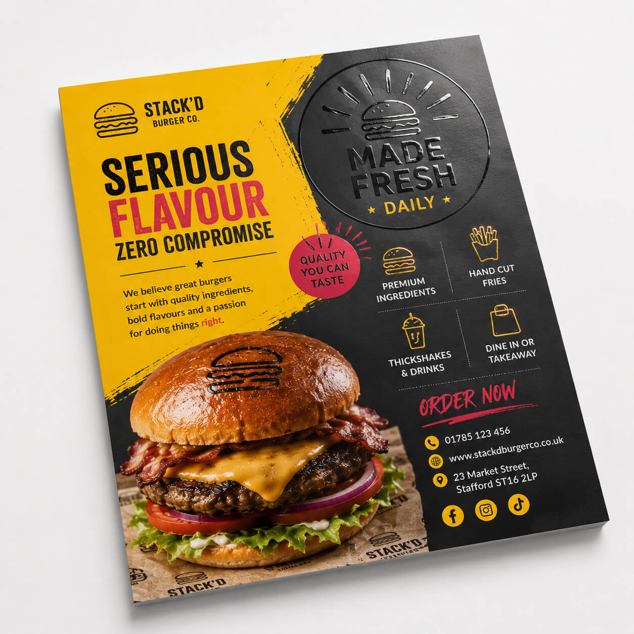 Spot UV Flyers food